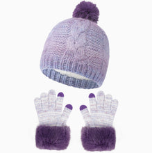 Cargar imagen en el visor de la galería, Winter Children&#39;s Fur Ball Hat Gloves Two-piece Set
