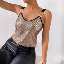 Cargar imagen en el visor de la galería, Summer Sequined Suspender Chain Vest Top Women&#39;s  Clothing
