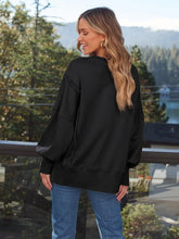 Load image into Gallery viewer, Slit Round Neck Long Sleeve Sweatshirt
