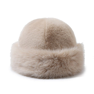 Thick Warm Artificial Fur Fashion Simple Fisherman Hat