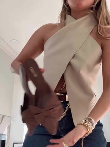 Khaki Cross Sleeveless Vest