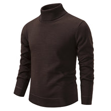 Load image into Gallery viewer, Men's Turtleneck Pullover Sweater Fashion Solid Color Fleece Lined Knitted Long-sleeved Top Clothing
