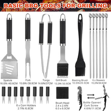 Load image into Gallery viewer, Grilljoy BBQ Accessories Grill Tools Set - 22PCS Stainless Steel Barbecue Grill Accessories For Outdoor Grill With Black Aluminum Case - Grilling Gifts For Men Dad -Grill Tools Kit
