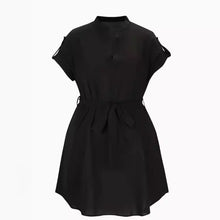 Cargar imagen en el visor de la galería, V-neck Short Sleeve Dress With Belt Summer Fashion Bowknot Dresses For Women Clothing
