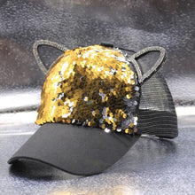 Load image into Gallery viewer, Children&#39;s Caps Girls Boys Hats Sequins Cat Ears Sun Visor Baseball Net Caps
