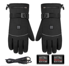 Cargar imagen en el visor de la galería, Winter Electric Heated Gloves Motorcycle Touch Screen Gloves
