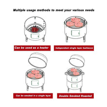 Load image into Gallery viewer, Double Layer Smokeless BBQ Grill &amp; Braising Oven - Vertical Charcoal Smoker For Effortless, Healthy Outdoor Cooking With Minimal Grease Smoke
