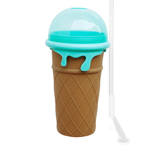 Vaso para granizados de gran capacidad de 500 ml, para exprimir jugos caseros en verano, botella de agua, vaso de arena para batidos congelados rápidamente, pellizco, máquina para hacer granizados mágicos de helado, utensilios de cocina