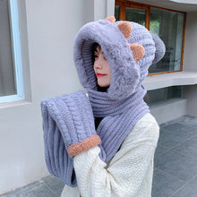 Load image into Gallery viewer, Winter Knitted Wool Scarf Hat Gloves In One Of Three Sets
