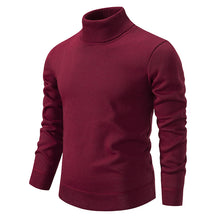 Load image into Gallery viewer, Men's Turtleneck Pullover Sweater Fashion Solid Color Fleece Lined Knitted Long-sleeved Top Clothing
