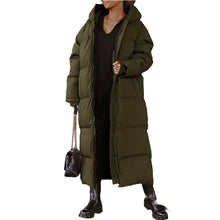 Load image into Gallery viewer, Hooded Solid Color Long Casual Zip Coat
