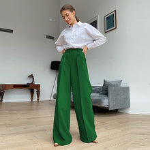 Load image into Gallery viewer, High Waist Loose Klein Blue Casual Trousers Drape Wide Legs
