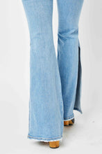 Load image into Gallery viewer, Judy Blue Full Size Mid Rise Raw Hem Slit Flare Jeans
