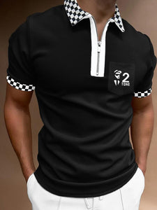 Camisa POLO para hombre, camiseta de manga corta con estampado de rayas y solapa