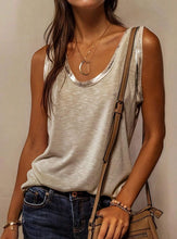 Load image into Gallery viewer, Block Edge Decor Casual Tank Top
