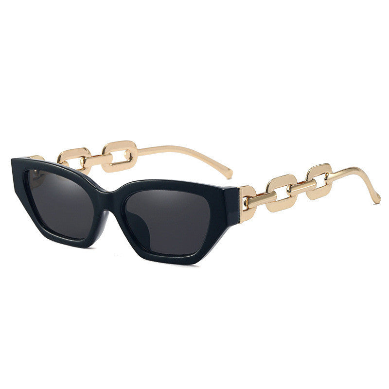 Small Frame Sunglasses, Personalized Chain Temples,Sunshade Sunglasses