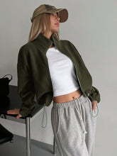 Cargar imagen en el visor de la galería, Honey Zip Up Long Sleeve Cropped Jacket
