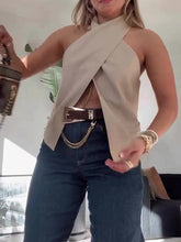 Load image into Gallery viewer, Khaki Cross Sleeveless Vest
