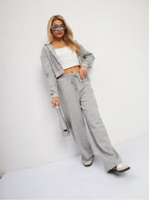 Load image into Gallery viewer, Zipper Sweater Wide-leg Pants Sports Suit

