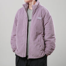 Cargar imagen en el visor de la galería, Winter Corduroy Cotton-padded Coat Warm Stand Collar Zipper Jacket Casual Outdoor Streetwear Men's Clothing
