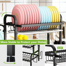 Cargar imagen en el visor de la galería, 3 Tier Dish Drainer Rack With Drip Tray Cutlery Holder Plate Rack Kitchen Sink
