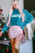 Cargar imagen en el visor de la galería, Double Take Full Size Merry Christmas Turtleneck Long Sleeve Sweater
