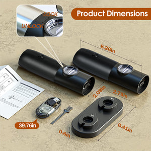 1Pc Electric Salt And Pepper Grinder Rechargeable Charging Base Automatic Salt Mill LED Indicator Adjustable Coarseness One Hand Easy Operation