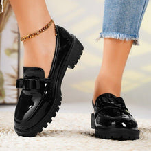 Load image into Gallery viewer, Patent Leather Glossy Tassel Mid Heel Retro Loafers Stylish Casual Shoes
