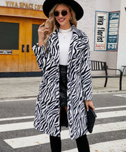 Load image into Gallery viewer, European And American Fashion Leisure Suit Collar Artificial Leather Fur Coat Zebra Pattern Plush Long Coat Autumn And Winter
