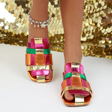 Load image into Gallery viewer, Toe Cap Semi Slipper Women's Flat Soft Bottom Square Toe Slippers
