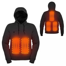 Cargar imagen en el visor de la galería, New Outdoor Electric USB Heating Sweaters Hoodies Men Winter Warm Heated Clothes Charging Heat Jacket Sportswear
