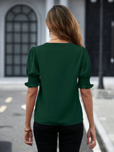 Load image into Gallery viewer, Notched Short Sleeve Blouse
