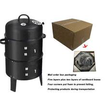 Load image into Gallery viewer, Double Layer Smokeless BBQ Grill &amp; Braising Oven - Vertical Charcoal Smoker For Effortless, Healthy Outdoor Cooking With Minimal Grease Smoke

