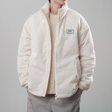 Cargar imagen en el visor de la galería, Winter Corduroy Cotton-padded Coat Warm Stand Collar Zipper Jacket Casual Outdoor Streetwear Men's Clothing
