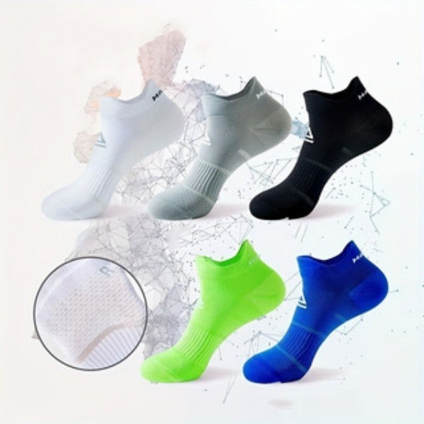 5 Pairs Of Unisex Sports Socks. They Are Highly Elastic And Breathable, Dry Quickly And Absorb Sweat Effectively