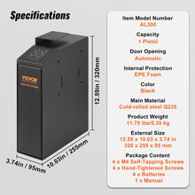 Load image into Gallery viewer, Mounted Gun Safe For Pistols, Biometric Gun Safe With Three Quick Access Ways Of Fingerprints, Passwords And Keys, Handgun Safe For 1 Pistol For Home, Bedside, Nightstand, Wall

