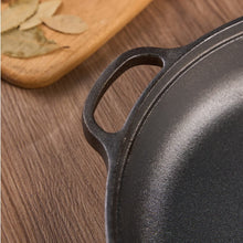 Cargar imagen en el visor de la galería, WANGYUANJI 11Cast Iron Wok With Dual Handles And Wooden Lid, Uncoated Frying Pan For Gas And IH, Chinese Thickened Pancake Pan, Stir-frying And IH Universal, With Free Steel Wire Ball
