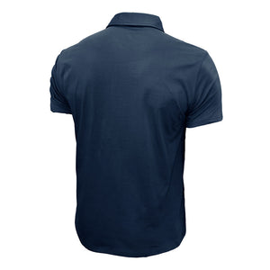 Camiseta tipo polo de manga corta de color liso para hombre