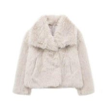 Load image into Gallery viewer, Winter Plush Coat Fashion Thicken Lapel Outwear Casual Long Sleeve Tops Womens Clothing
