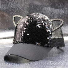 Load image into Gallery viewer, Children&#39;s Caps Girls Boys Hats Sequins Cat Ears Sun Visor Baseball Net Caps
