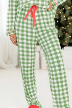 Cargar imagen en el visor de la galería, Contrast Piping Plaid Top and Pants Lounge Set
