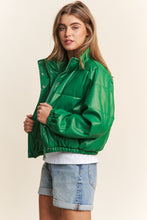 Load image into Gallery viewer, J.NNA Turtleneck Snap and Zipper Closure Crop Puff Jacket
