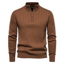 Load image into Gallery viewer, Half-zipper Pullover Sweater Men's Fashion Casual Stand Collar Long-sleeved Knitted Tops Fall Winter Clothing
