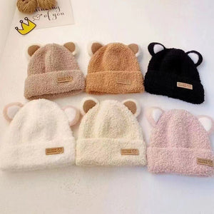 Gorro infantil de peluche de punto con dibujos animados