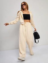 Load image into Gallery viewer, Zipper Sweater Wide-leg Pants Sports Suit
