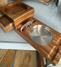 Load image into Gallery viewer, Solid Wood Cigar Ashtray With Drawer And Whiskeycigar Tray
