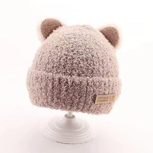 Gorro infantil de peluche de punto con dibujos animados