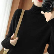 Load image into Gallery viewer, Autumn And Winter New Trendy Semi-high Collar Sweater Women&#39;s Solid Color Knitted Bottoming Shirt
