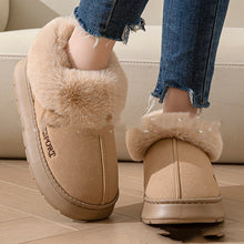 Load image into Gallery viewer, Cozy Plush Soft Slippers Shoes For Women Non-Slip Platform Shoes With Faux Fur Lining Mute Sole And Comfortable Fit For Indoor Wear
