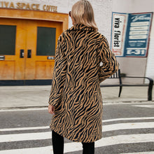 Load image into Gallery viewer, European And American Fashion Leisure Suit Collar Artificial Leather Fur Coat Zebra Pattern Plush Long Coat Autumn And Winter
